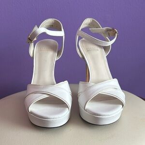 Stuart Weitzman White Platform Heels